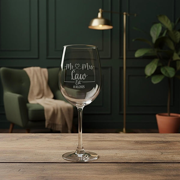 Personalised Wedding Wine Glasses