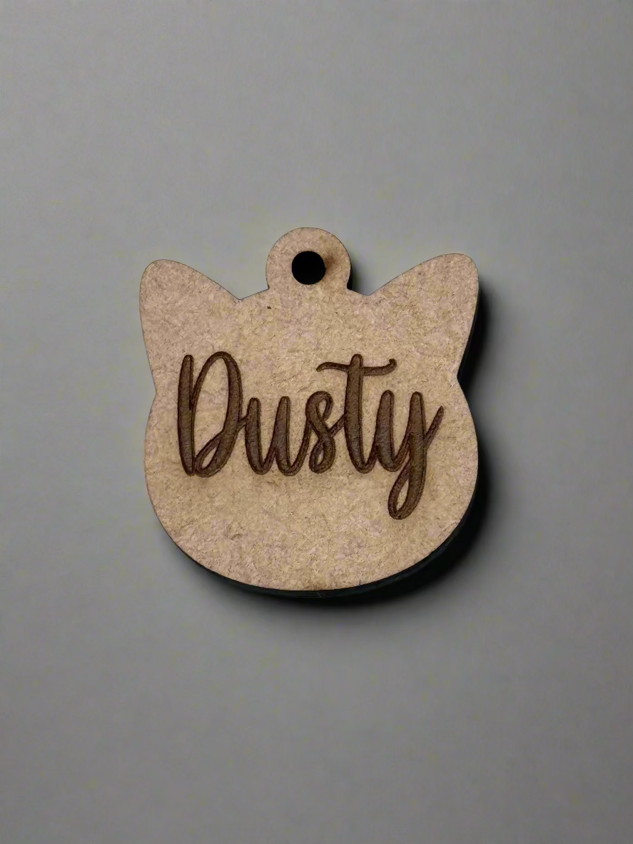Custom laser engraved cat tag with contact number