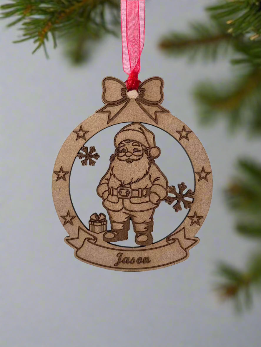 Engraved Santa Ornament