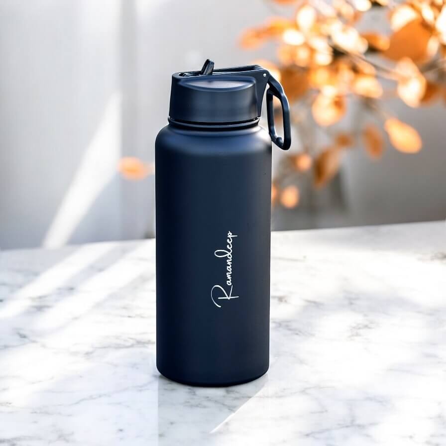 Personalised engraved stainless stell water bottle with name