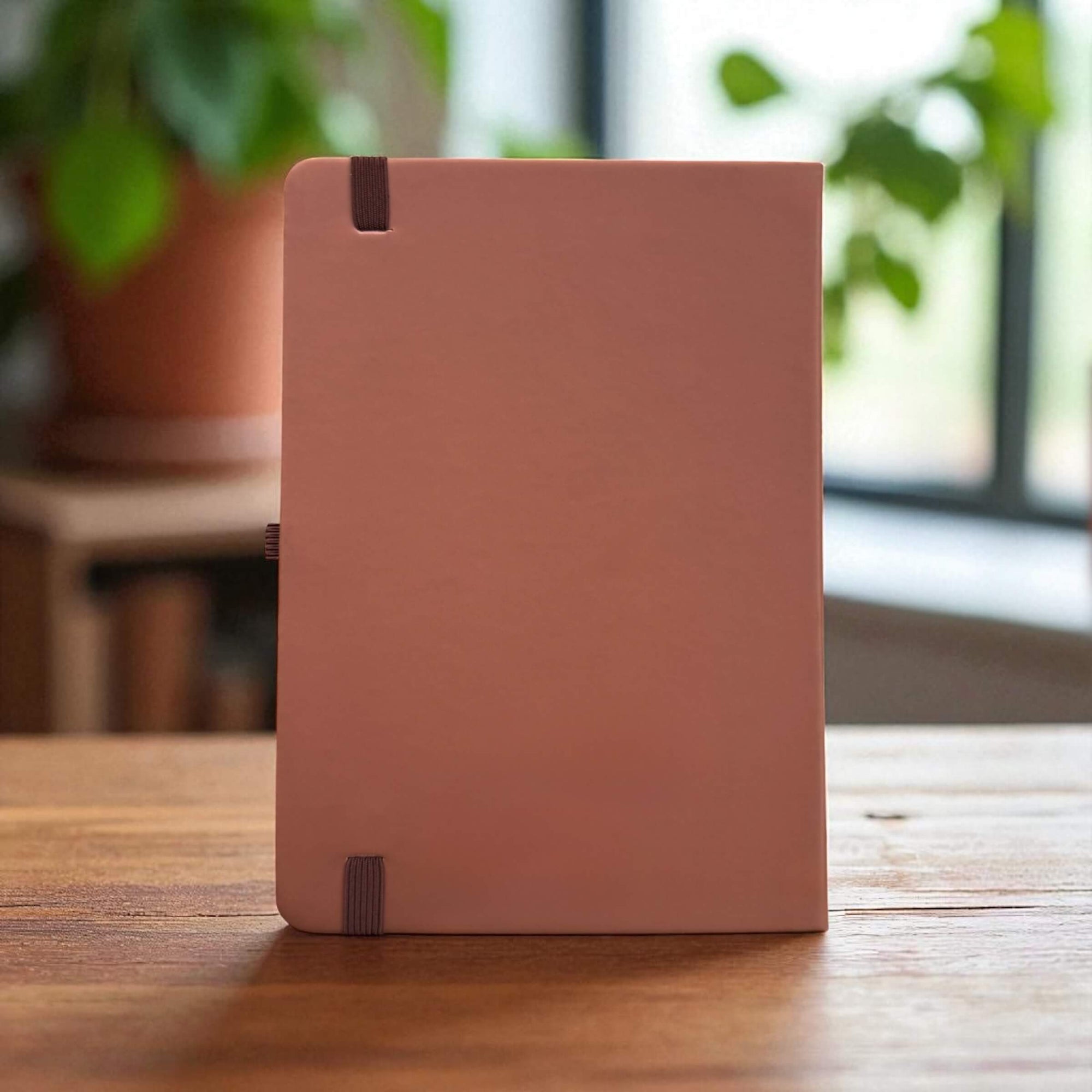 Back view of the journal showing the smooth PU leather finish
