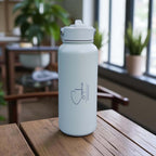 Bridesmaid gift water bottle engraved with name and title.