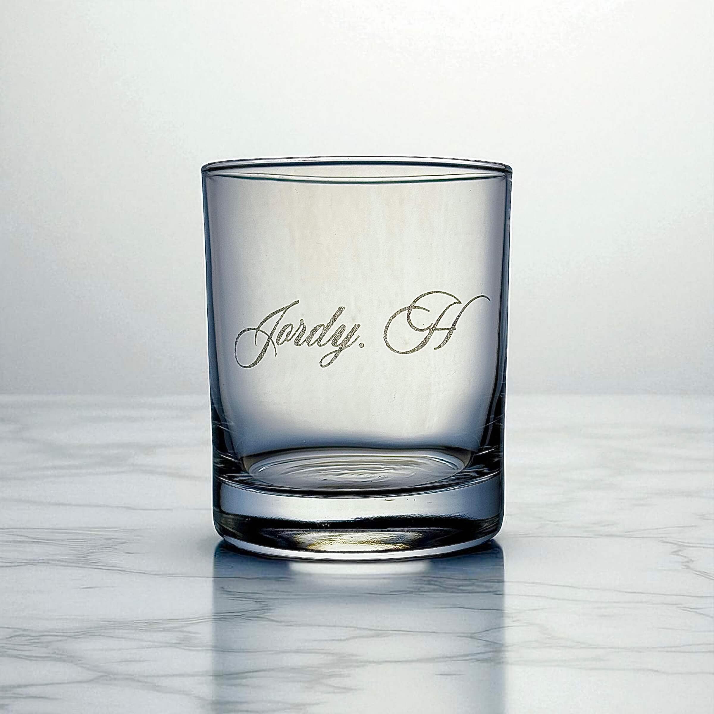 Clear whiskey glass with customised name, perfect keepsake gift