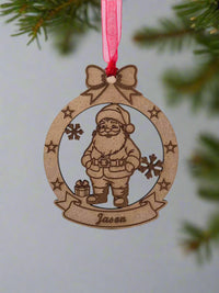 Engraved Santa Ornament
