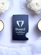 Engraved Wedding Card Holder with Cash Clip
