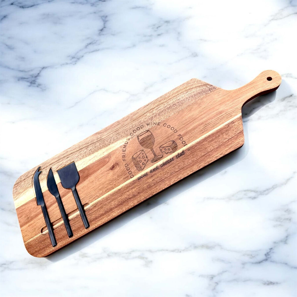 Engraved Wine and Cheese Board