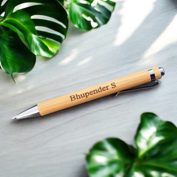Engraved bamboo pen with custom name