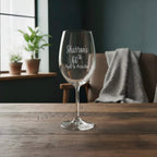 Engraved wine glass for 60th birthday with name Sharron, perfect custom milestone gift for her