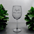 Engraved wine glass with name
