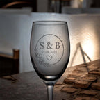 Initials & Date Engraved Wine Glass