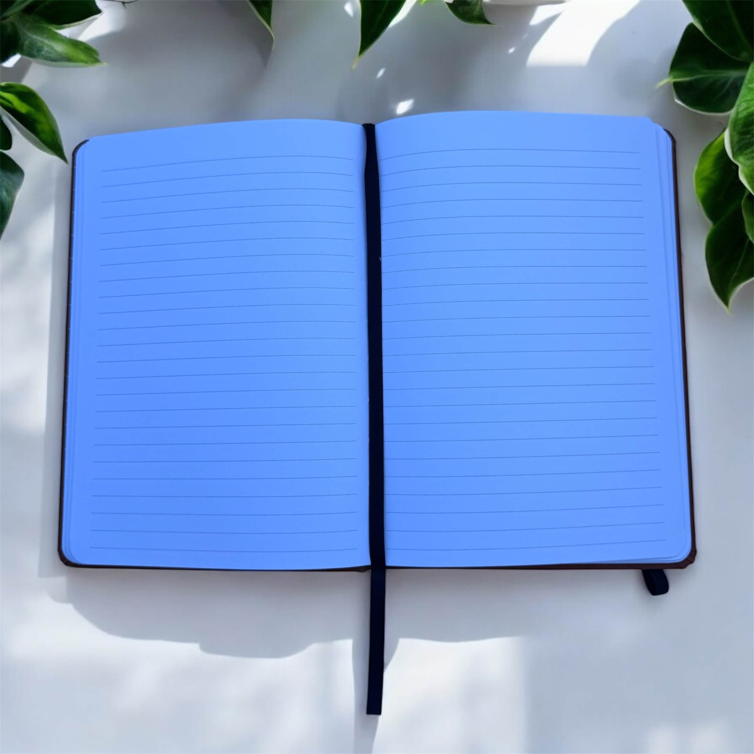 Open journal with bookmark ribbon