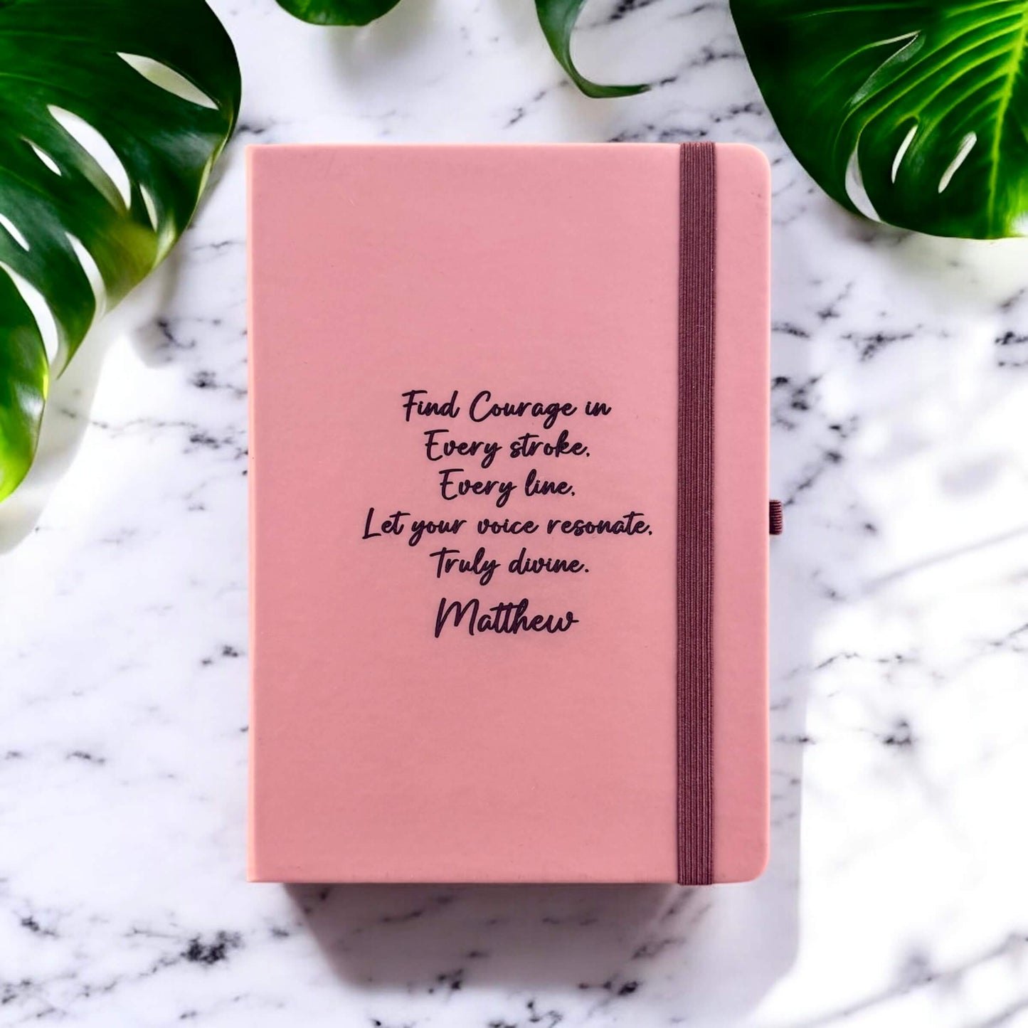 Personalised A5 diary with engraved PU leather cover