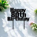Personalised Happy [Age] Birthday topper in bold black acrylic