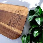 Personalised Valentine Wooden Serve Board with name and date