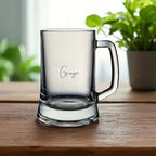 Personalised beer mug engraved with name George and custom message