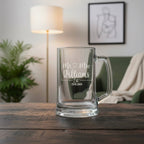Personalised beer mug with Mr & Mrs Williams and wedding date, custom engraved newlywed gift