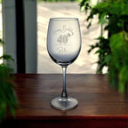 Personalised birthday wine glass with “Happy Birthday 40th Reshu” engraved in elegant script.