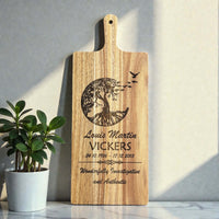 Personalised memorial board displayed upright as a remembrance keepsake