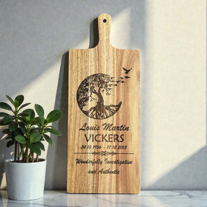 Personalised memorial board displayed upright as a remembrance keepsake