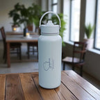 Personalised stainless steel bridesmaid water bottle engraved with name.