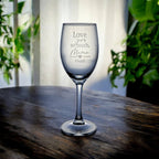 Personalised stemmed wine glass for Mum