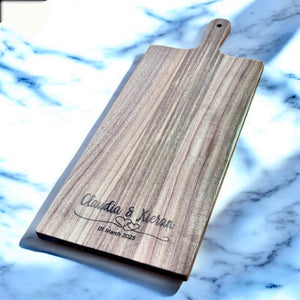 Personalised wedding serving board with names engraved - premium quality