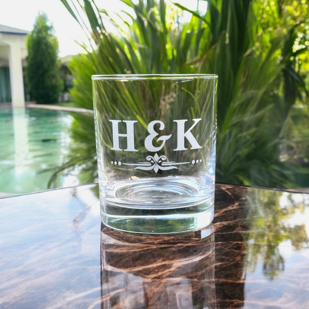 Personalised whiskey glass with custom name engraving - NZ made gift