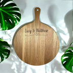 Personalised wooden round serve board