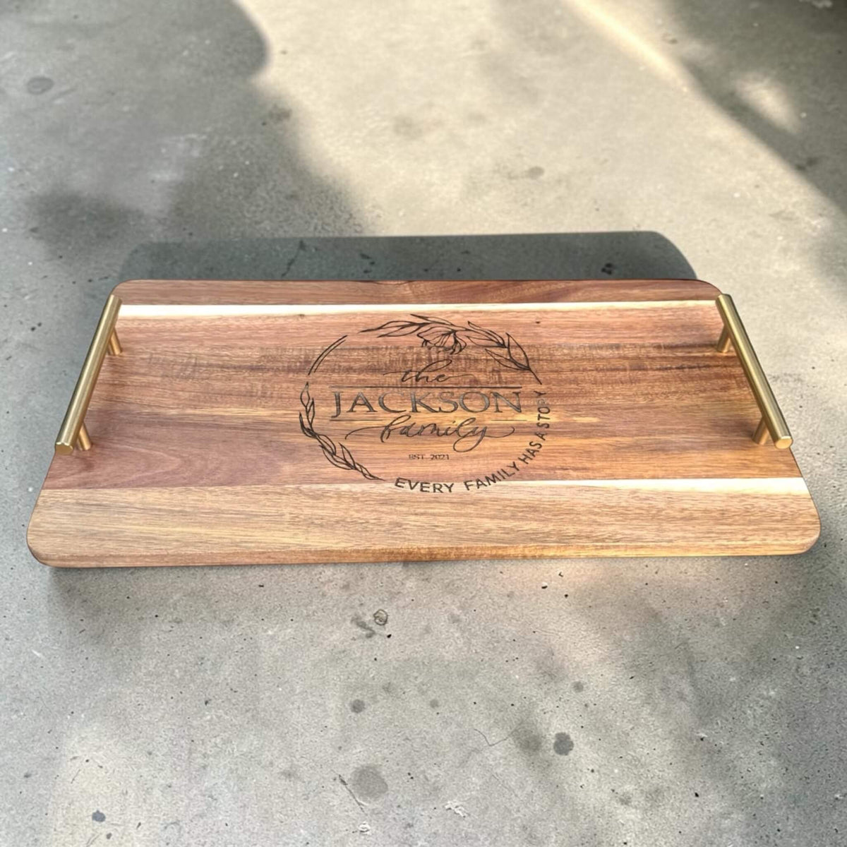 Personalised Anniversary Serving Platter - Acacia Wood Custom Gift ...