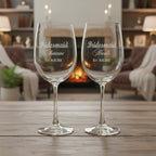 Set of personalised glasses for bridesmaid, bridal parties and wedding celebrations