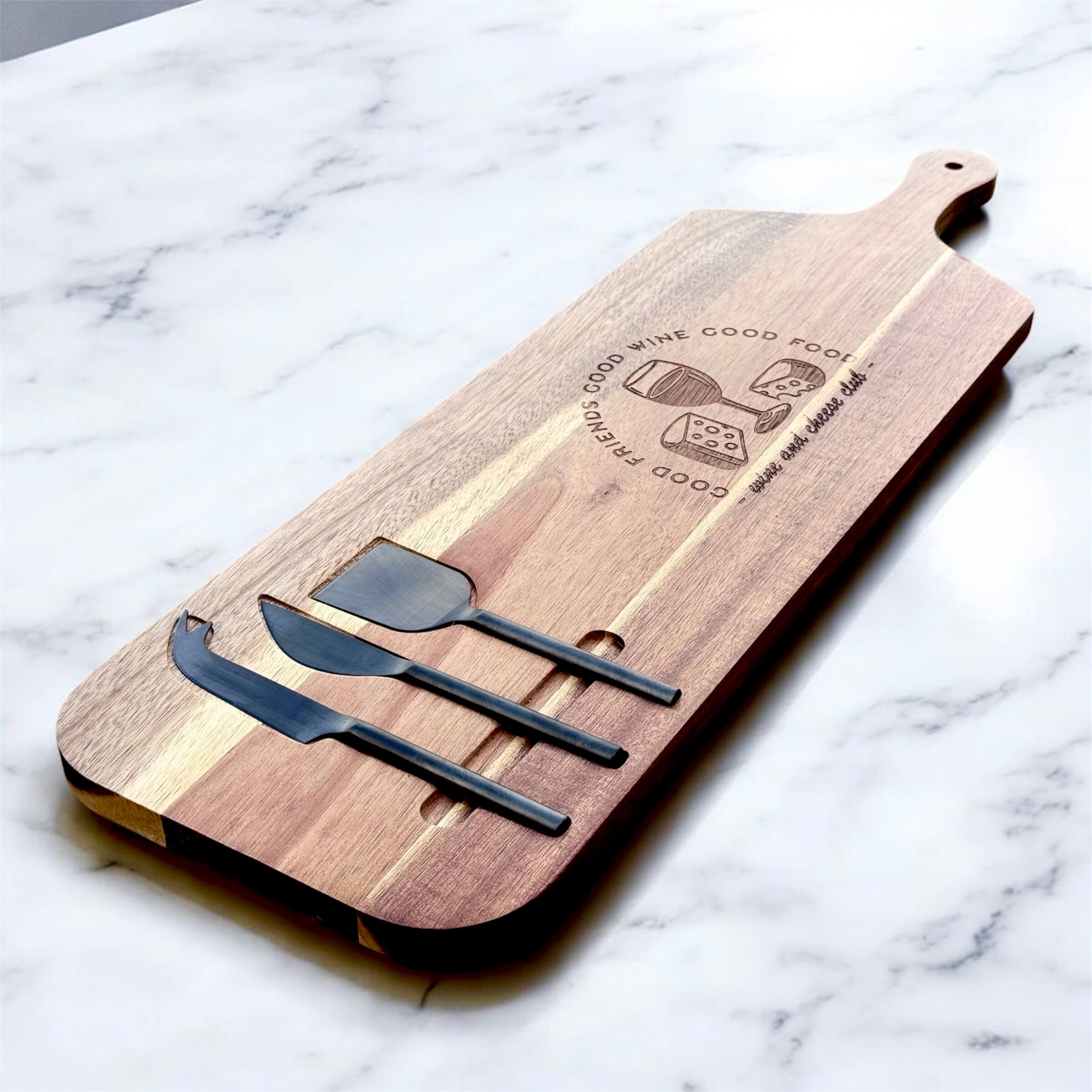 Wine and Cheese Board with knives