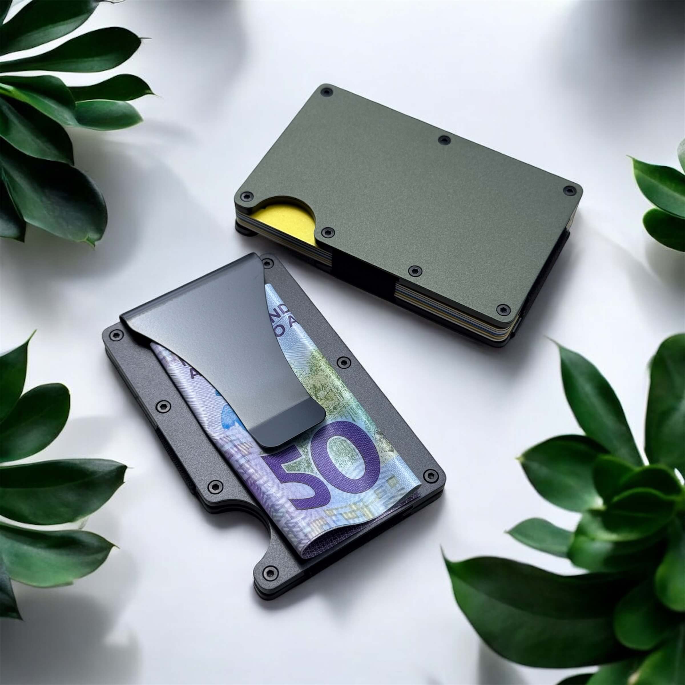 card holder with cash