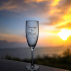 engraved champaign glass for wedding