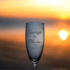 engraved champaign glass for wedding with names