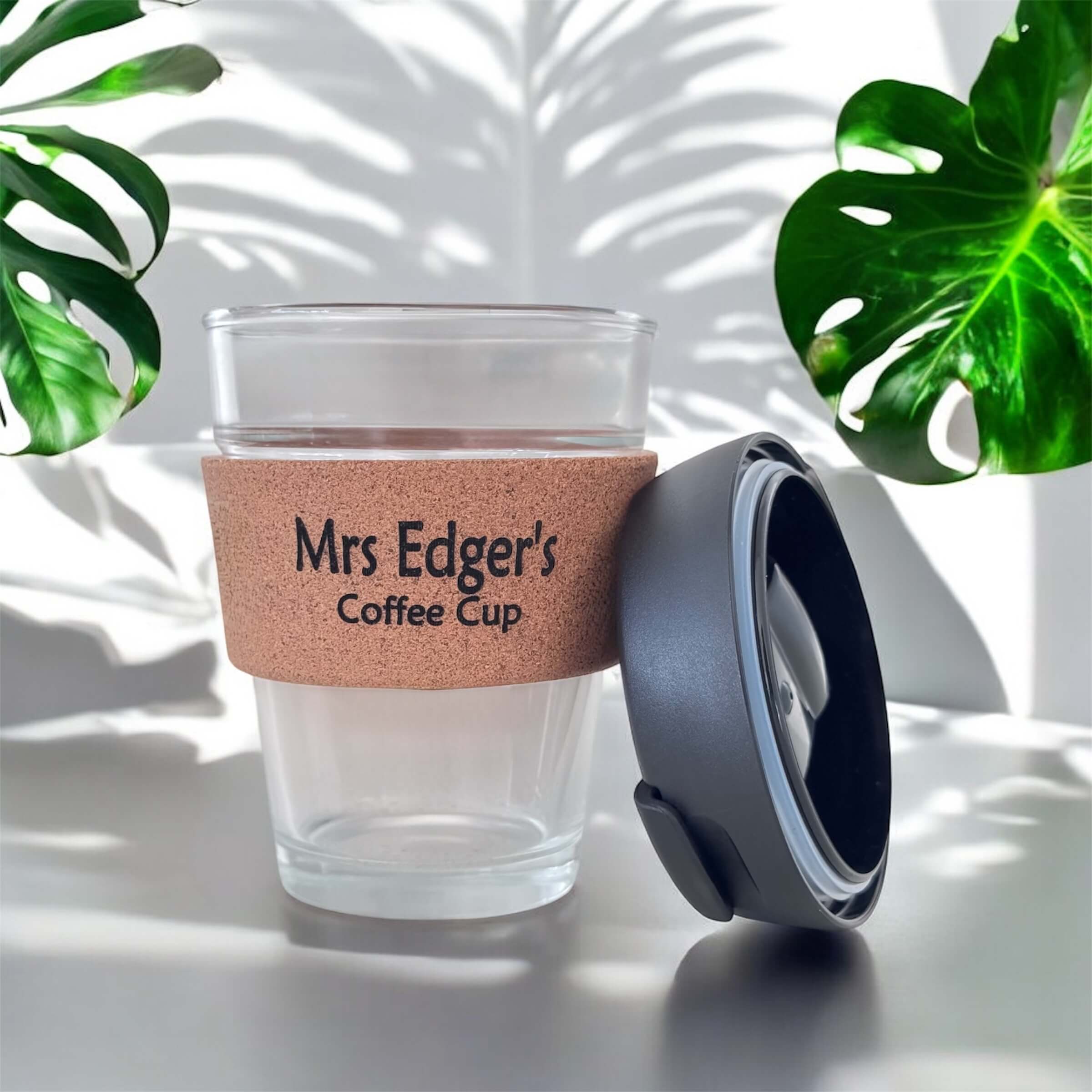 engraved coffee cup for teacher with lid