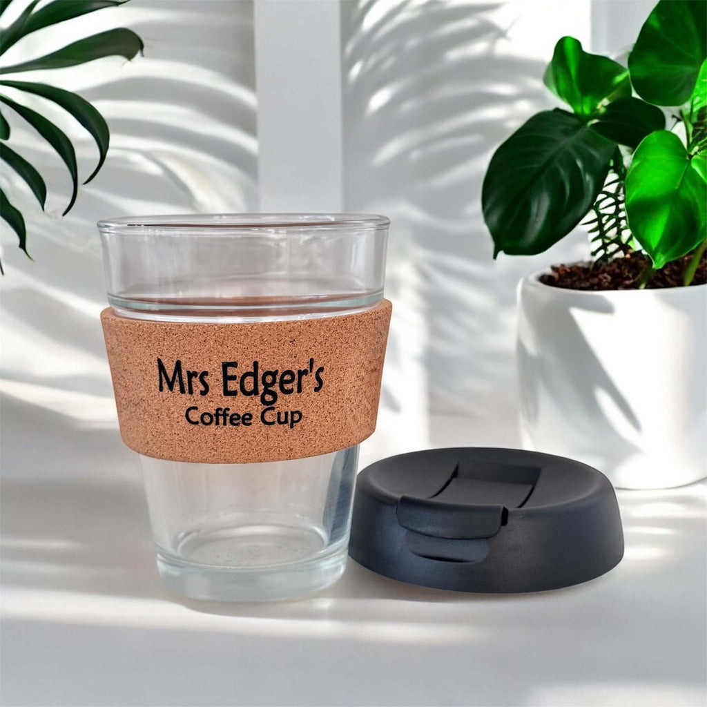 engraved coffee cup for teacher with there name