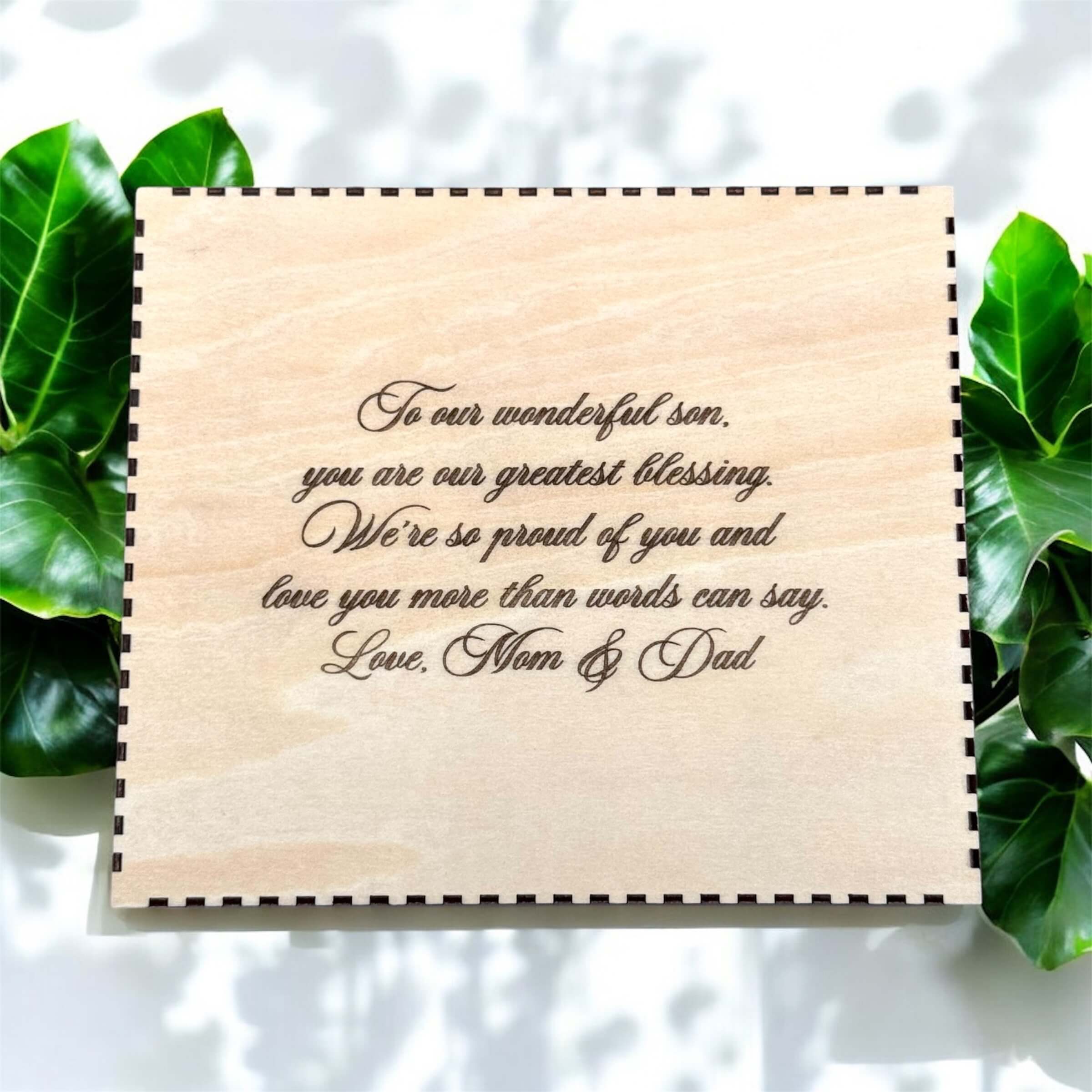 engraved wooden gift box for hip flask