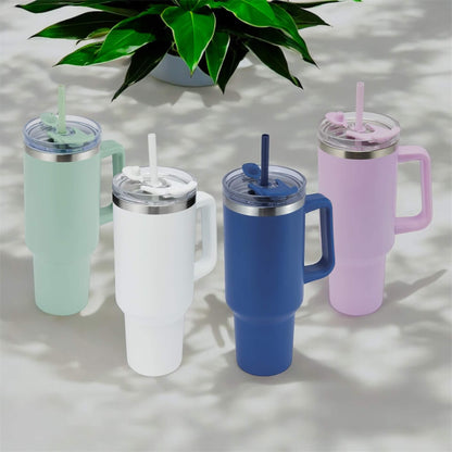 four engraved stainless steel water bottle in different colours