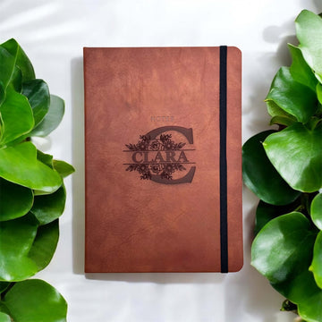 leather journal personalised engraved with name