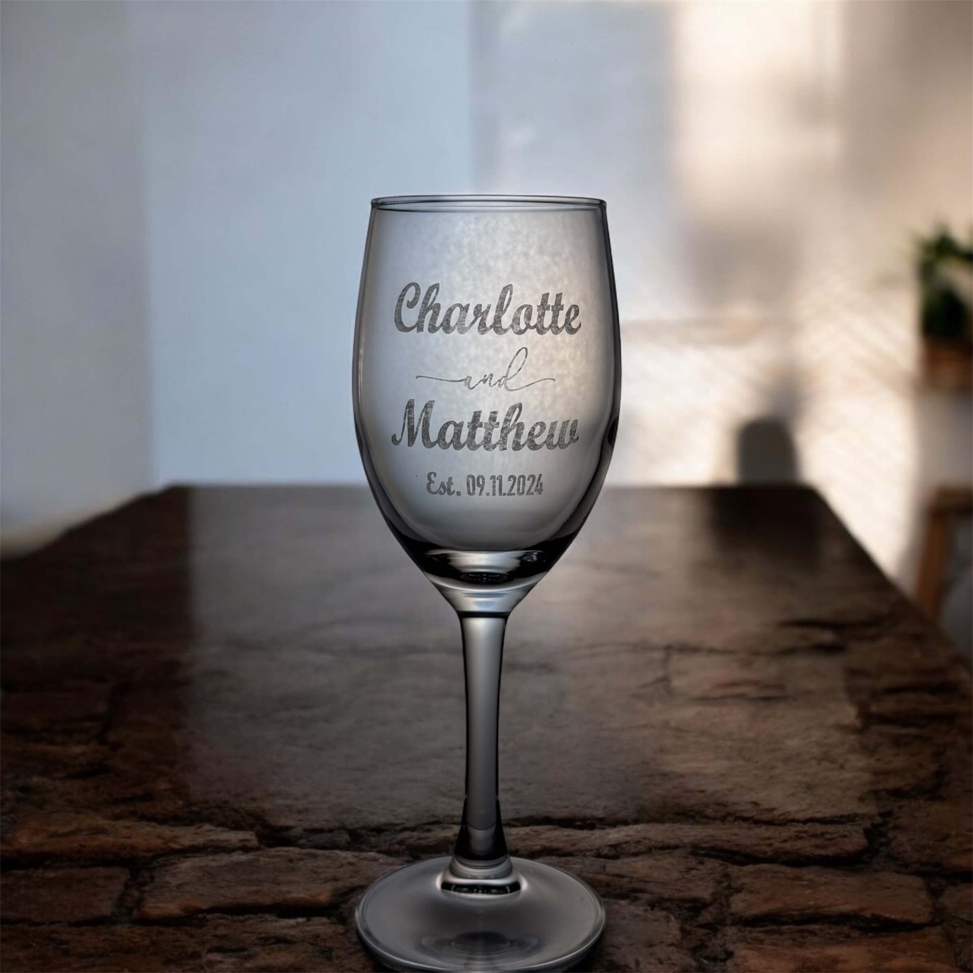 name Engraved Wine Glass for wedding