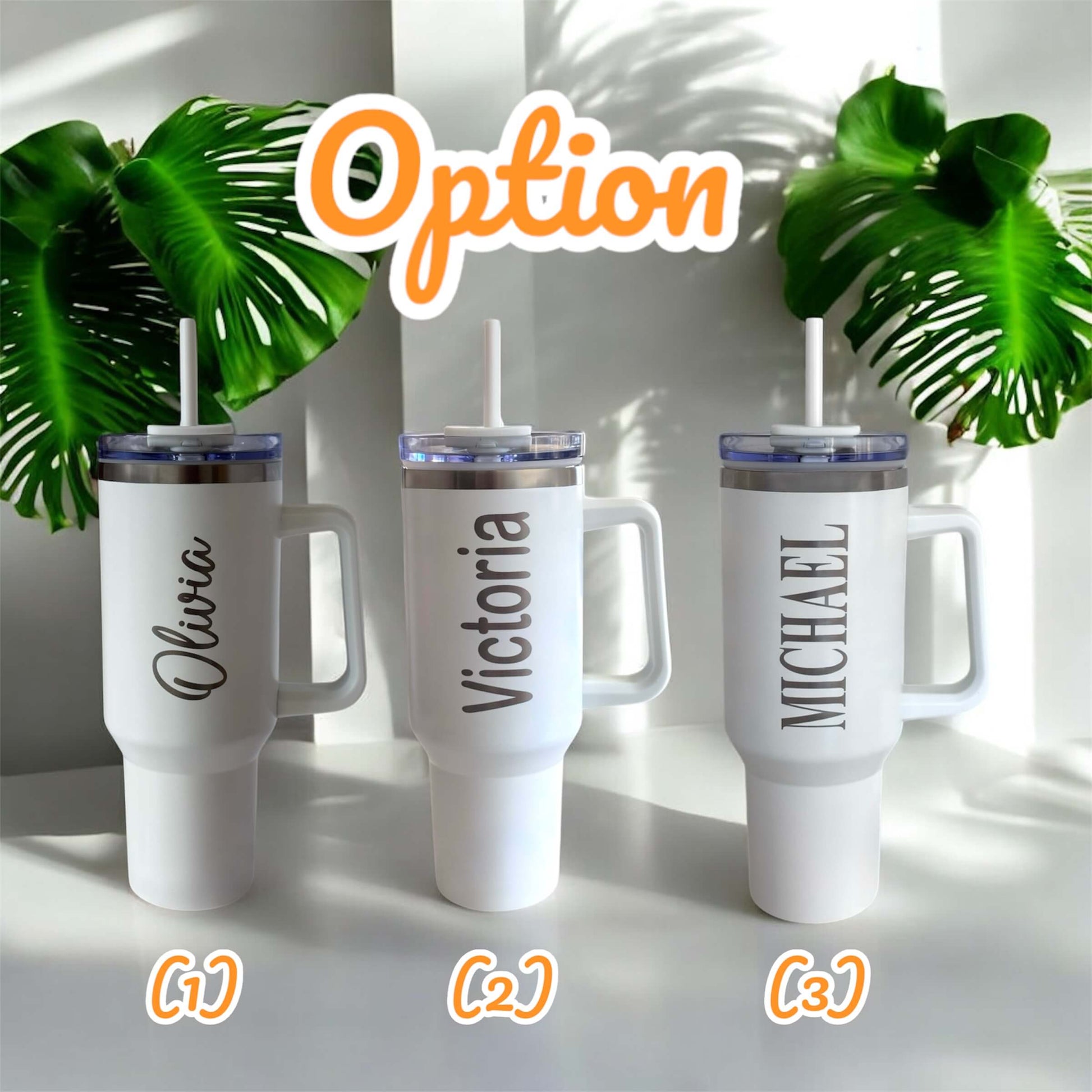 three engraved personalised white stainless steel water bottle with name