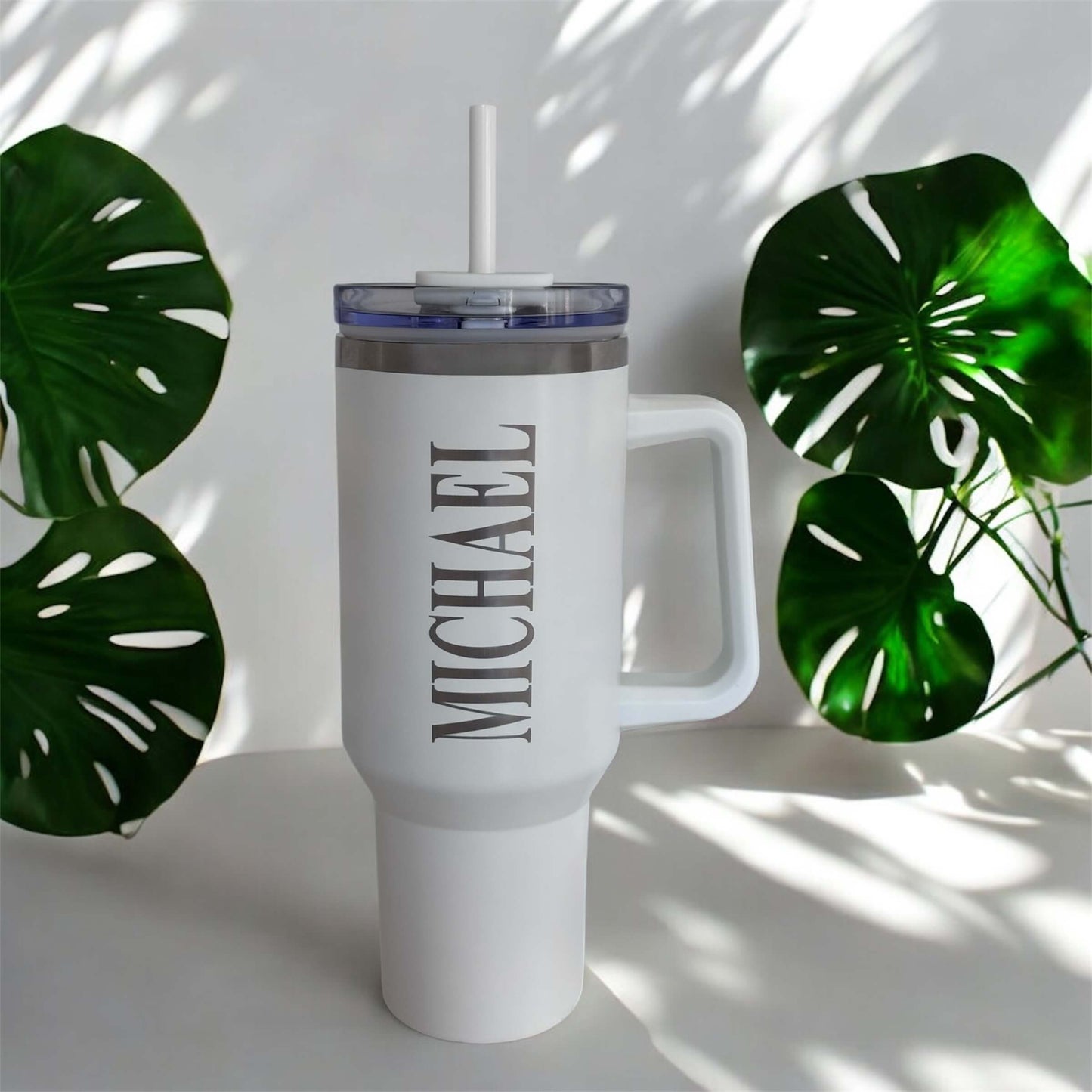 white engraved stainless steel water bottle  with name